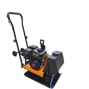 Industrial 20kN Vibratory Plate Compactor Machine 80kg 6.5HP Forward Soil Compactor with Water Tank and Wheel Kit Professional Petrol Ground Tamper Wacker Plate for Asphalt Paving & Road Construction