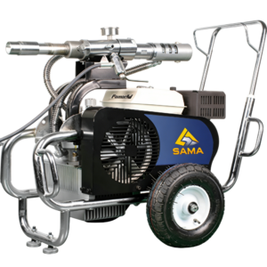 SAMA SMM-970 Series 4000W/9HP Airless Paint Sprayer 6000 PSI Ultra High Pressure Sprayer with Cart & Long Hose – Professional Electric/Gasoline Wall Painting Machine